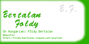 bertalan foldy business card